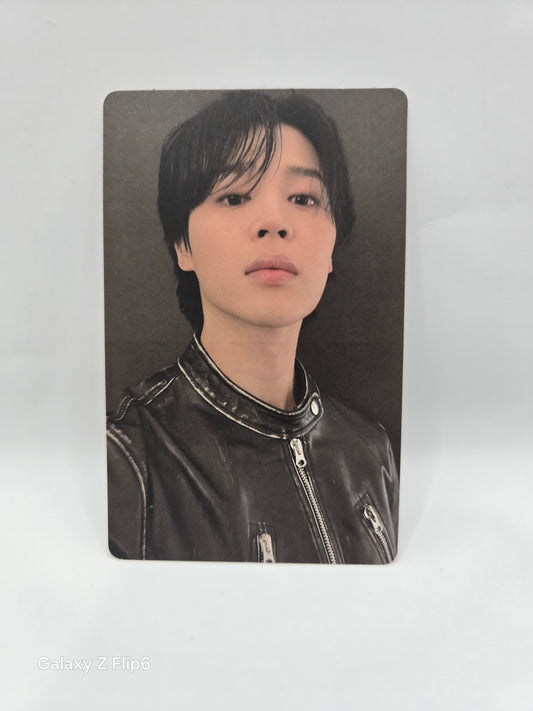 Photocard Jimin Face chamarra negra