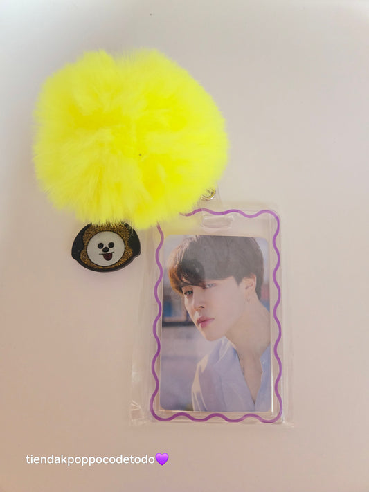 Cardholder Jimin pompón y acrílico