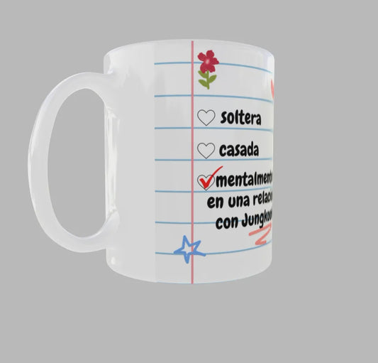 Tazas mentalmente en una relación con BTS